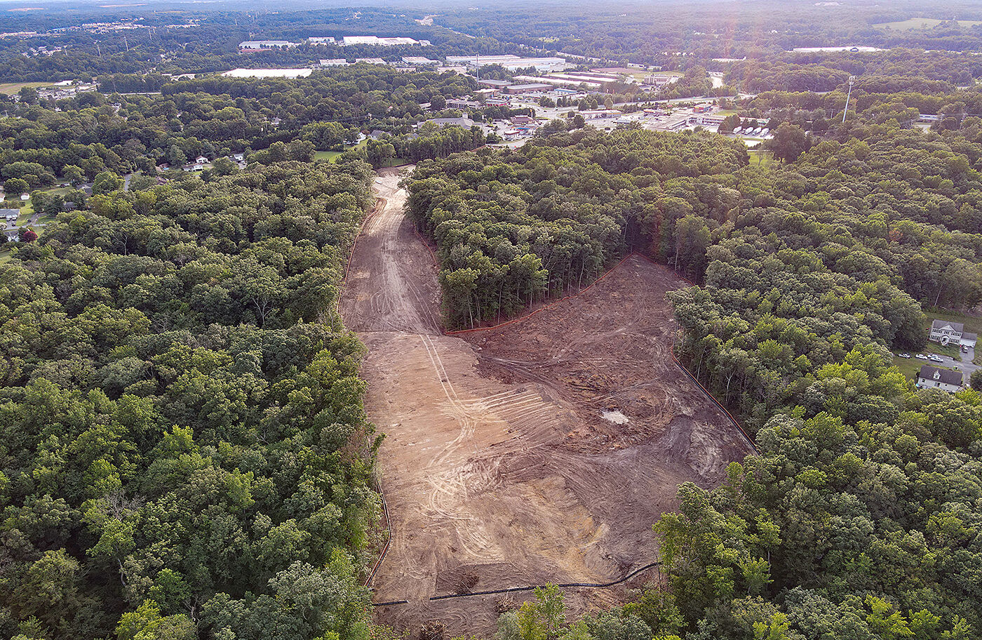 Aerial of forest-cutting in Harford County, MD